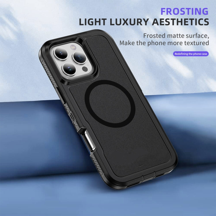 For iPhone 16 Pro Guard Magsafe Magnetic Ring Matte Phone Case
