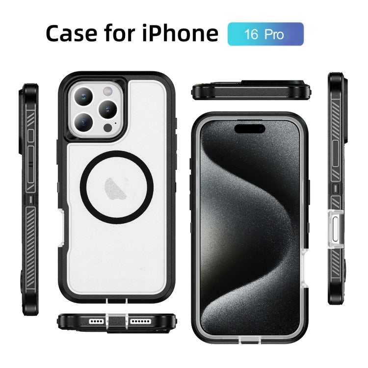 For iPhone 16 Pro Guard Magsafe Magnetic Ring Matte Phone Case