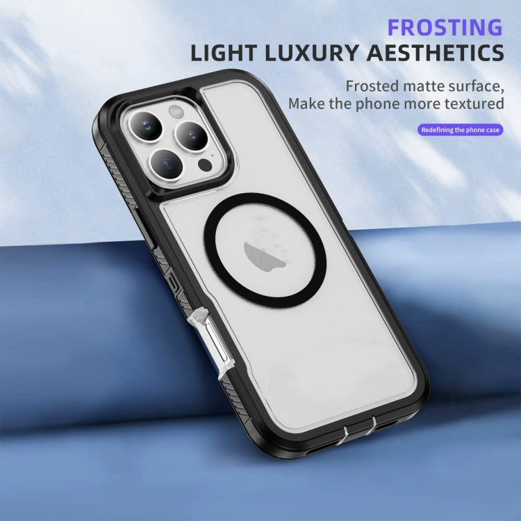 For iPhone 16 Pro Guard Magsafe Magnetic Ring Matte Phone Case