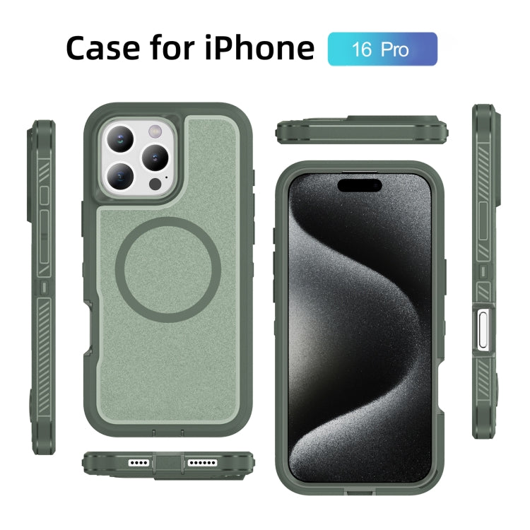 For iPhone 16 Pro Guard Magsafe Magnetic Ring Matte Phone Case