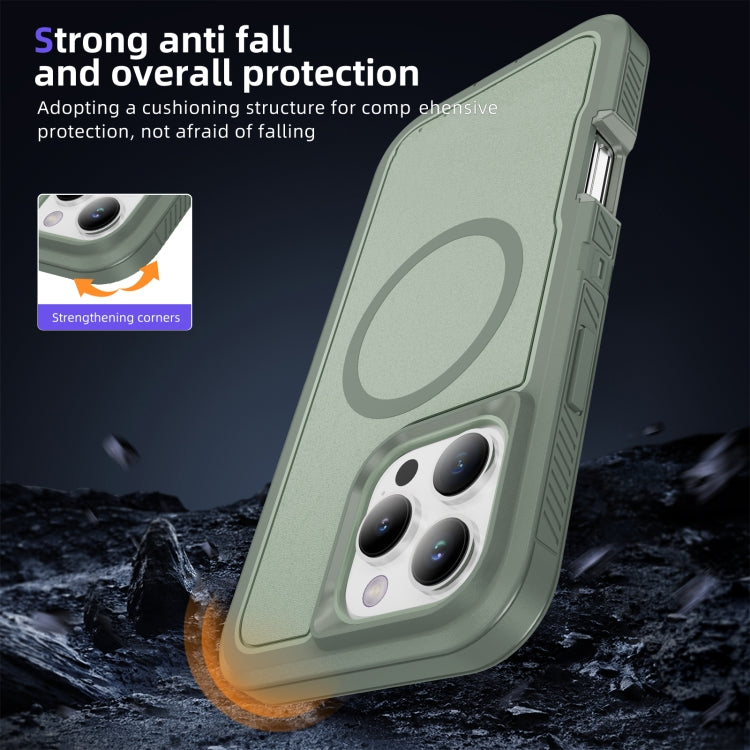 For iPhone 16 Pro Guard Magsafe Magnetic Ring Matte Phone Case