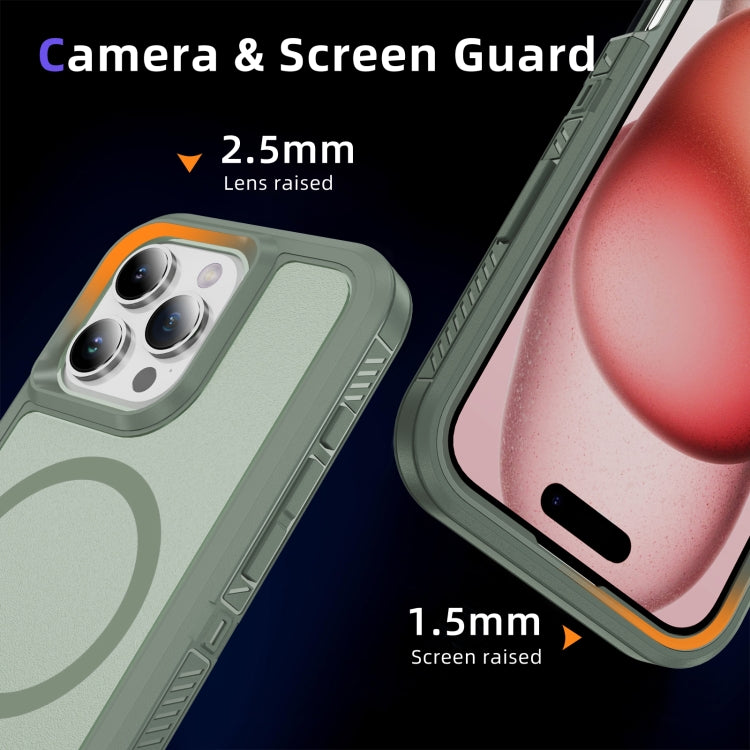 For iPhone 16 Pro Guard Magsafe Magnetic Ring Matte Phone Case
