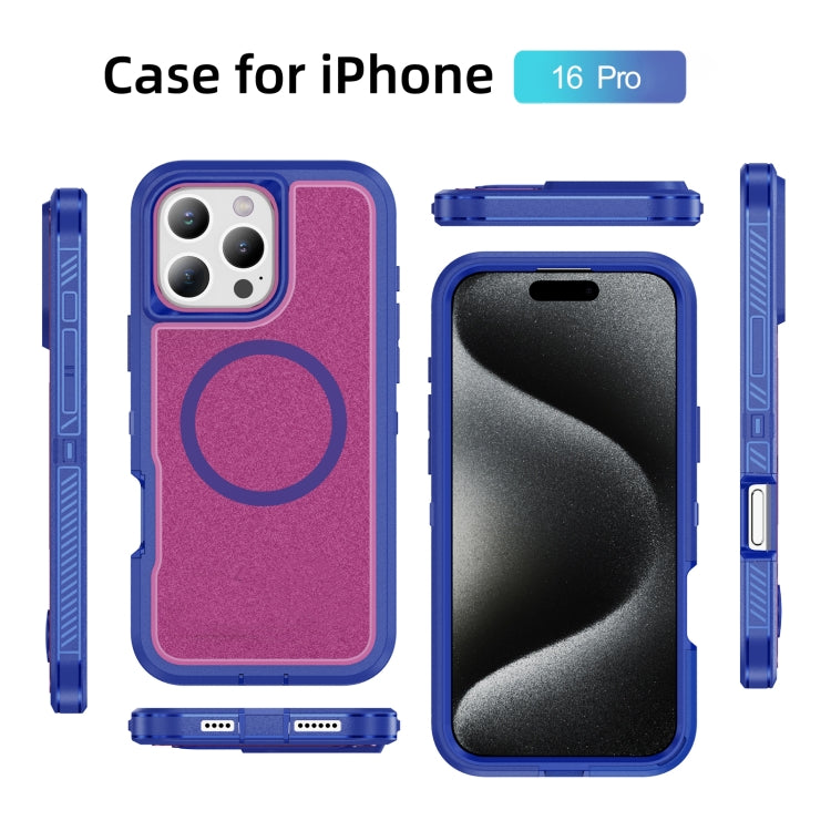 For iPhone 16 Pro Guard Magsafe Magnetic Ring Matte Phone Case