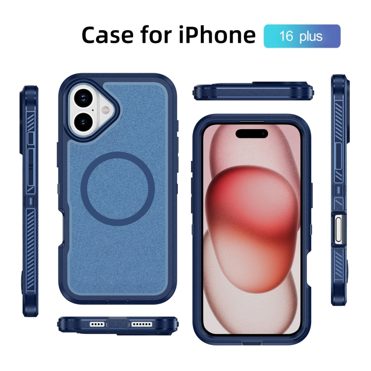For iPhone 16 Plus Guard Magsafe Magnetic Ring Matte Phone Case