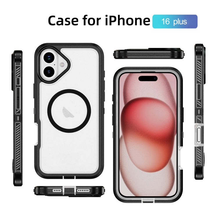 For iPhone 16 Plus Guard Magsafe Magnetic Ring Matte Phone Case