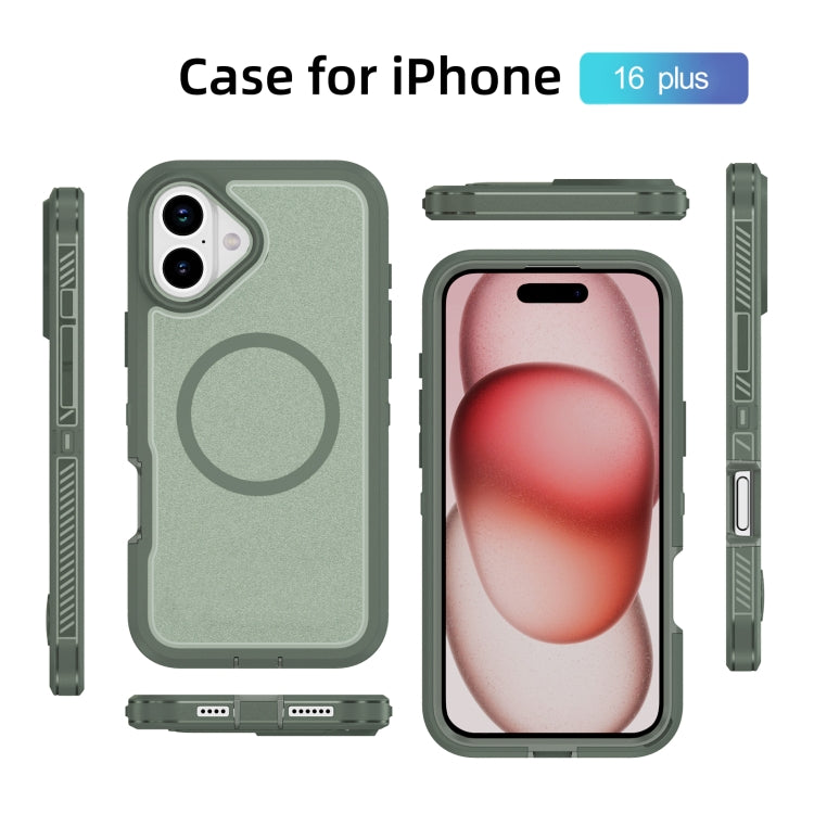 For iPhone 16 Plus Guard Magsafe Magnetic Ring Matte Phone Case
