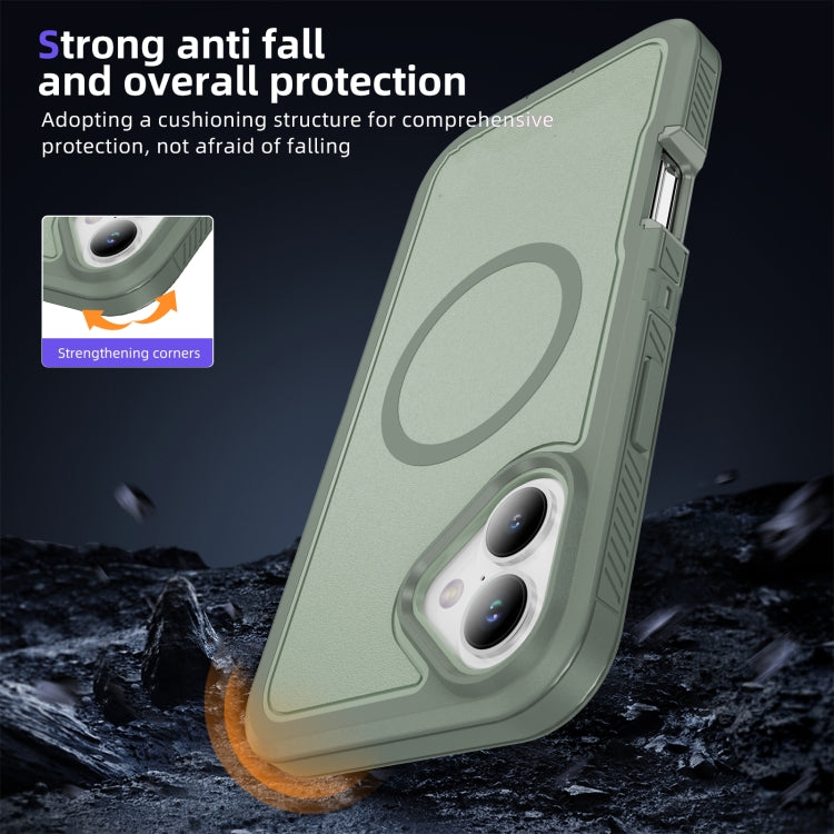 For iPhone 16 Plus Guard Magsafe Magnetic Ring Matte Phone Case