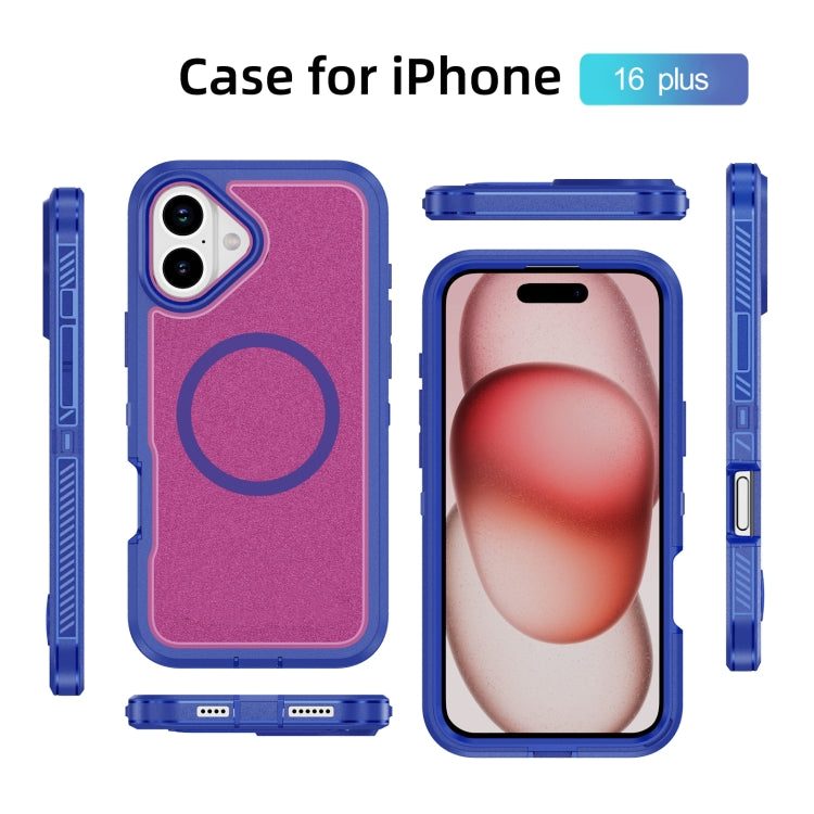 For iPhone 16 Plus Guard Magsafe Magnetic Ring Matte Phone Case
