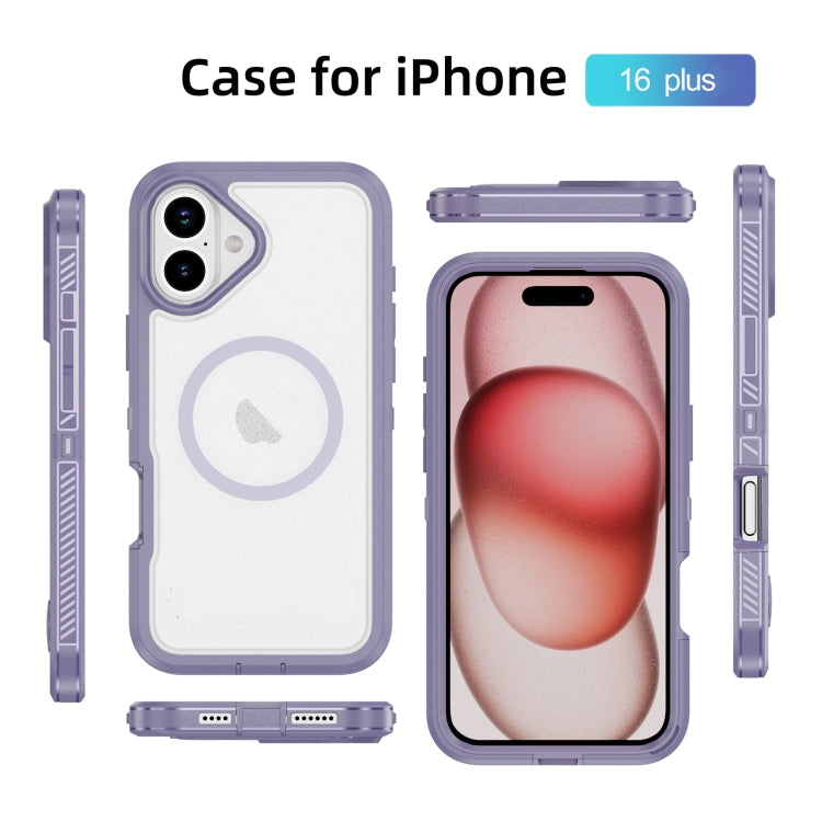 For iPhone 16 Plus Guard Magsafe Magnetic Ring Matte Phone Case