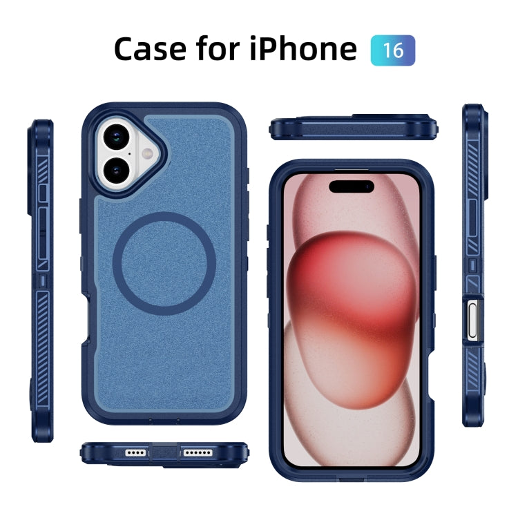 For iPhone 16 Guard Magsafe Magnetic Ring Matte Phone Case