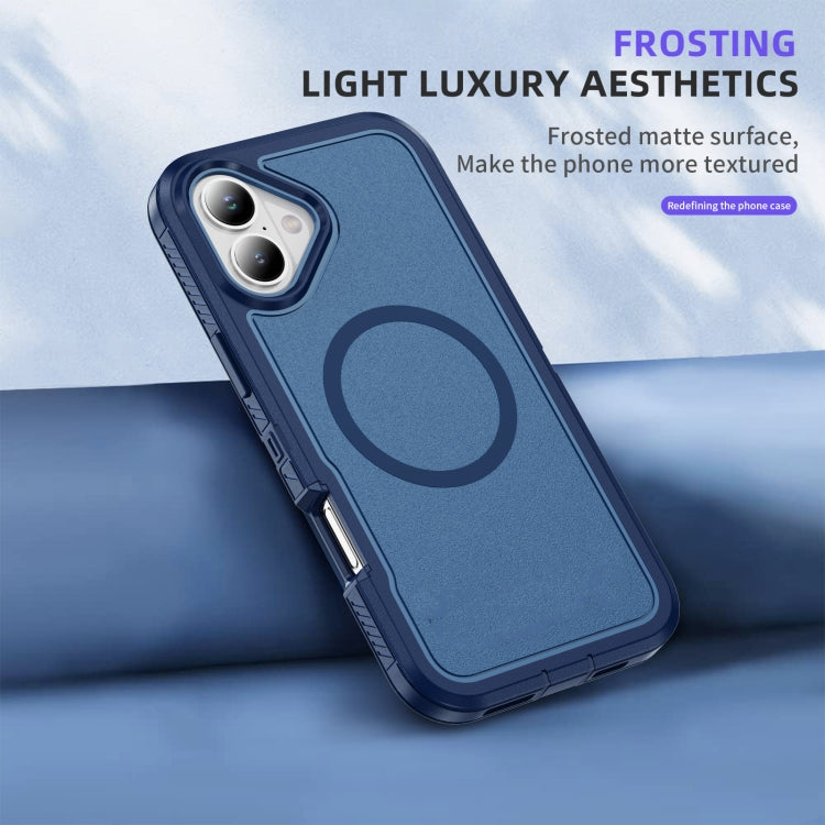For iPhone 16 Guard Magsafe Magnetic Ring Matte Phone Case