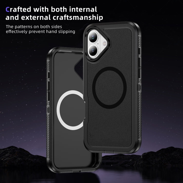 For iPhone 16 Guard Magsafe Magnetic Ring Matte Phone Case
