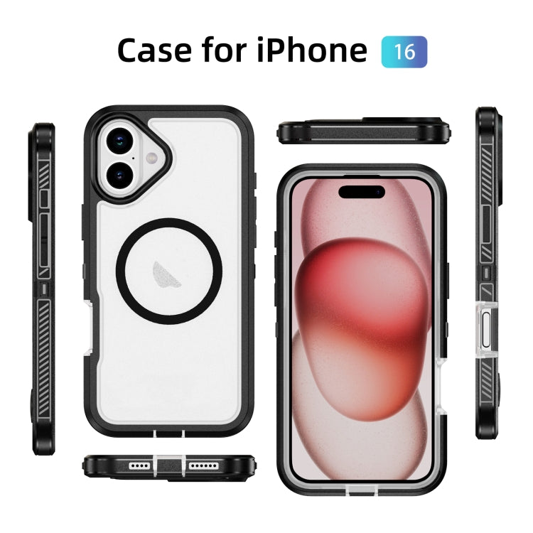 For iPhone 16 Guard Magsafe Magnetic Ring Matte Phone Case