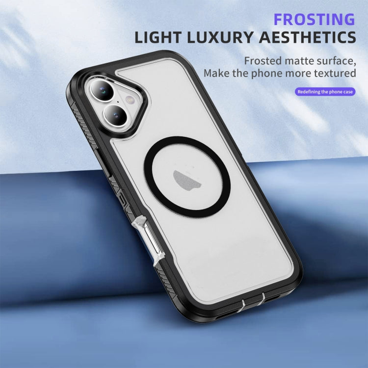 For iPhone 16 Guard Magsafe Magnetic Ring Matte Phone Case