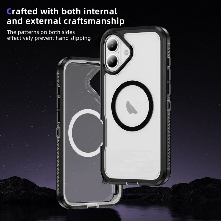 For iPhone 16 Guard Magsafe Magnetic Ring Matte Phone Case