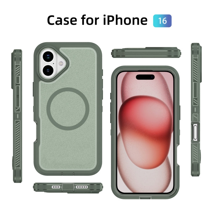 For iPhone 16 Guard Magsafe Magnetic Ring Matte Phone Case