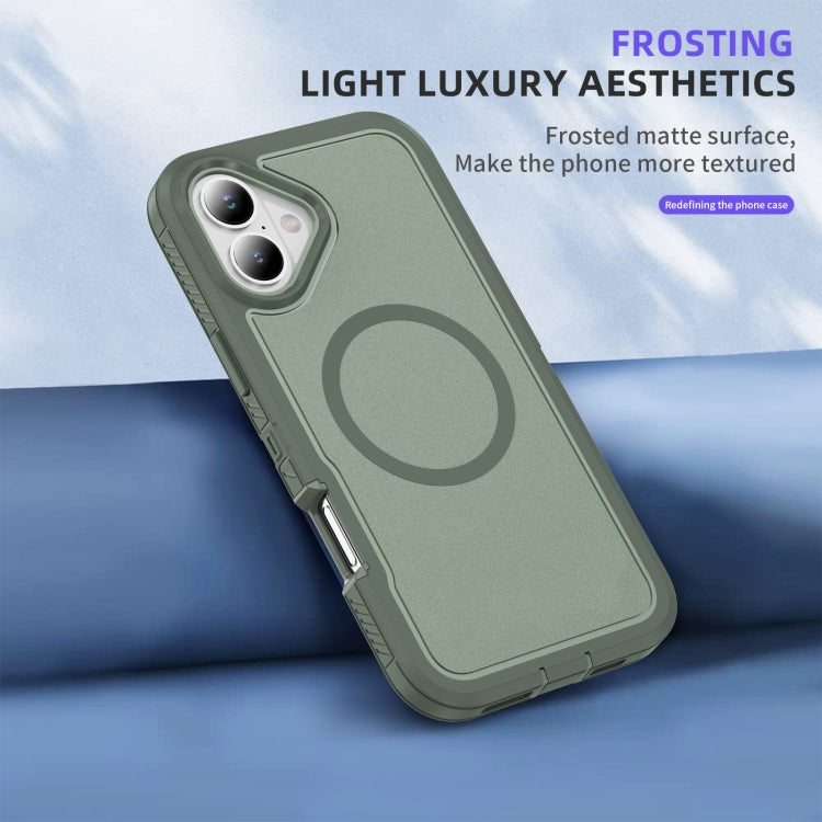 For iPhone 16 Guard Magsafe Magnetic Ring Matte Phone Case