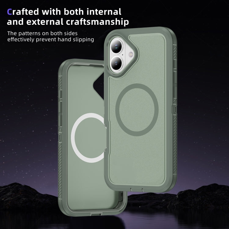 For iPhone 16 Guard Magsafe Magnetic Ring Matte Phone Case
