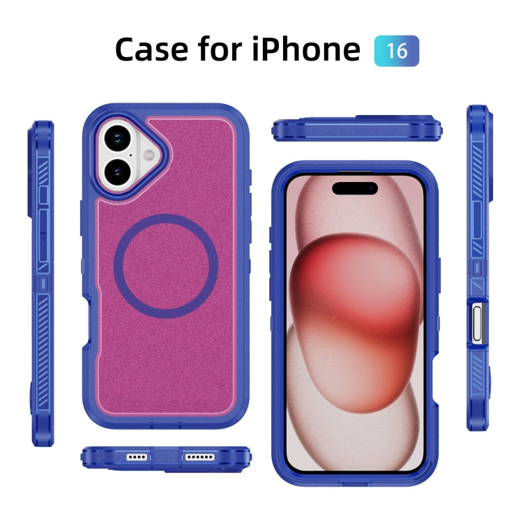 For iPhone 16 Guard Magsafe Magnetic Ring Matte Phone Case