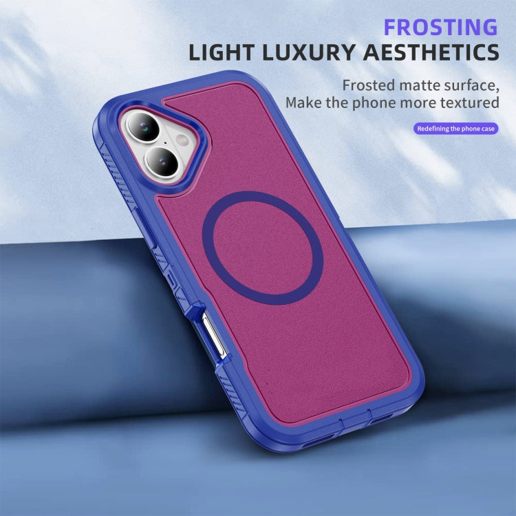 For iPhone 16 Guard Magsafe Magnetic Ring Matte Phone Case