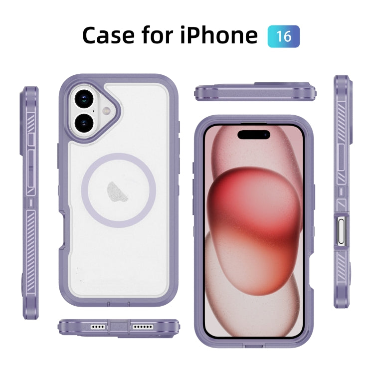 For iPhone 16 Guard Magsafe Magnetic Ring Matte Phone Case