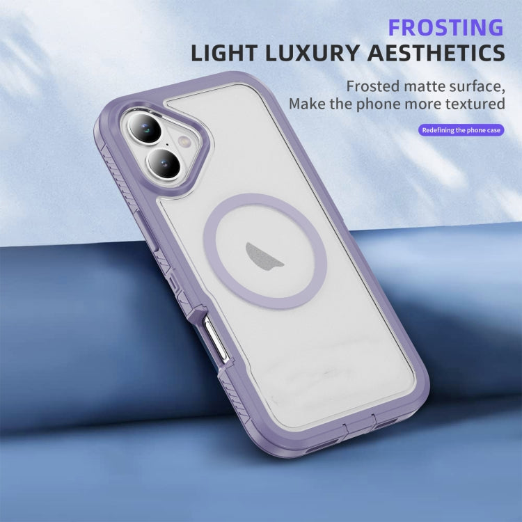 For iPhone 16 Guard Magsafe Magnetic Ring Matte Phone Case