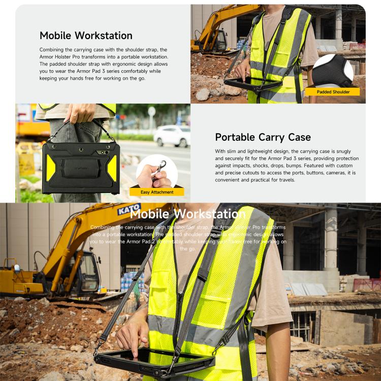 For Ulefone Armor Pad 3 Pro Ulefone 4 in 1 Multi-purpose Tablet Carry Case - Black