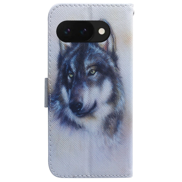 For Google Pixel 9a Coloured Drawing Flip Leather Phone Case