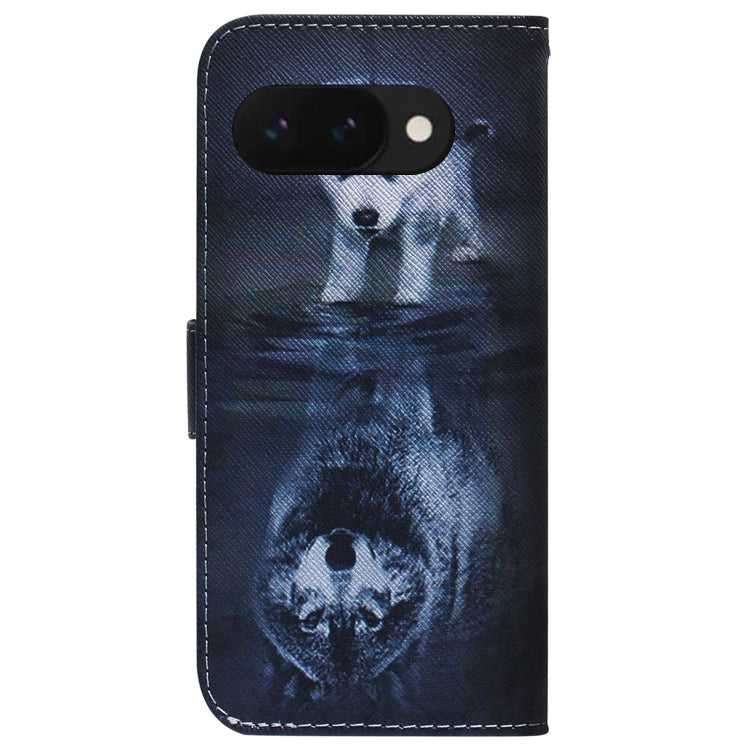 For Google Pixel 9a Coloured Drawing Flip Leather Phone Case