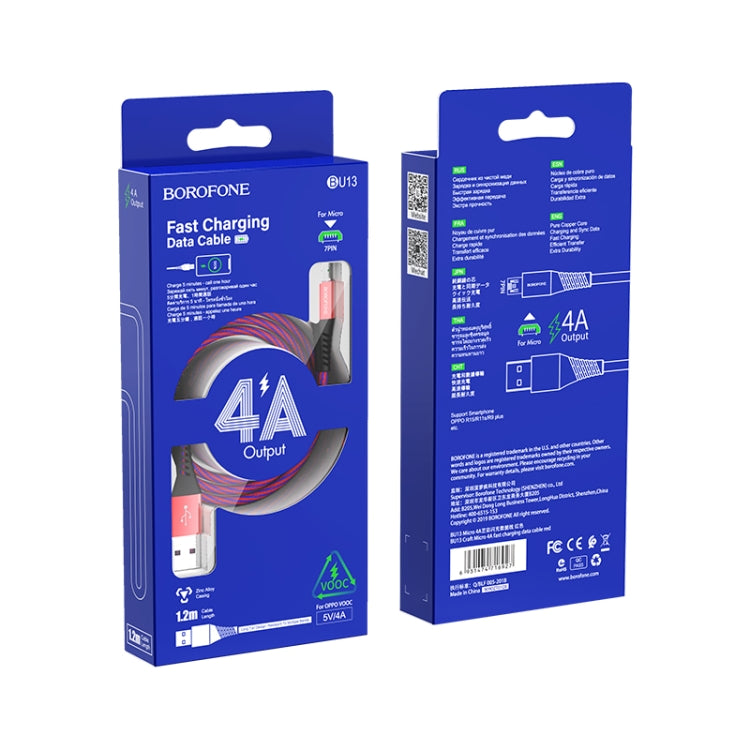Borofone BU13 1.2m 4A Max Output USB to Micro USB Craft Fast Charging Data Cable
