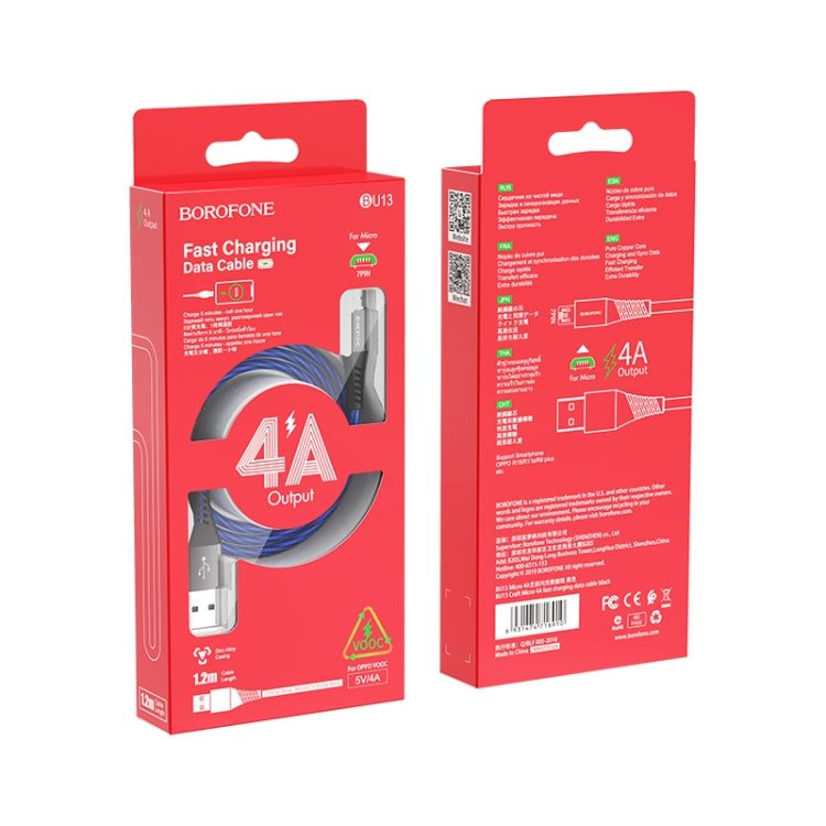 Borofone BU13 1.2m 4A Max Output USB to Micro USB Craft Fast Charging Data Cable