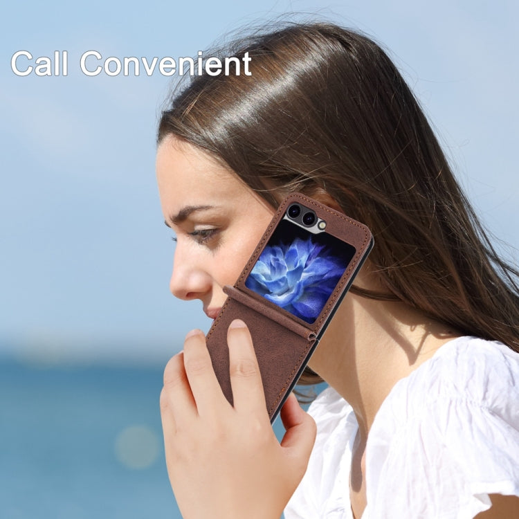 For Samsung Galaxy Z Flip6 Business Solid Color Magnetic RFID Anti-theft Phone Case