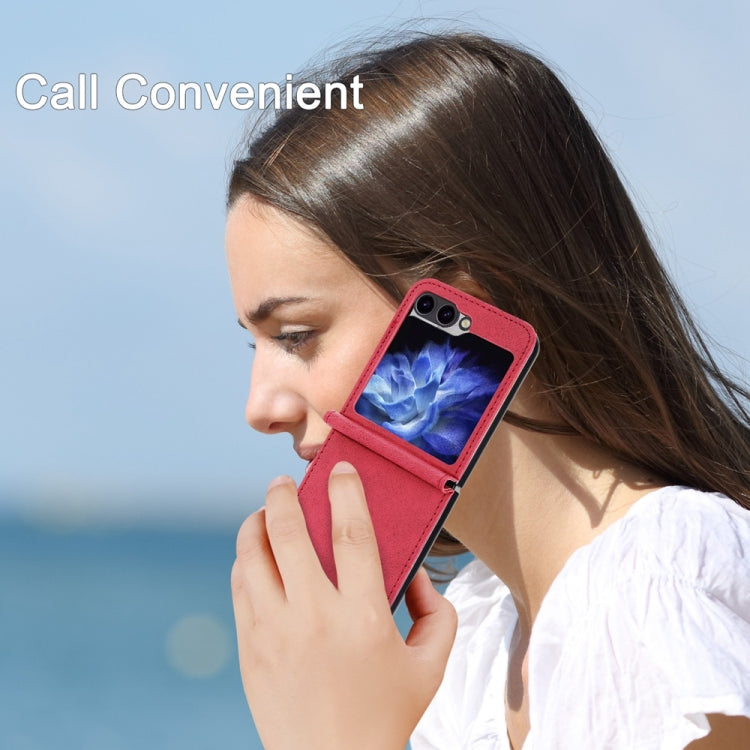 For Samsung Galaxy Z Flip6 Business Solid Color Magnetic RFID Anti-theft Phone Case