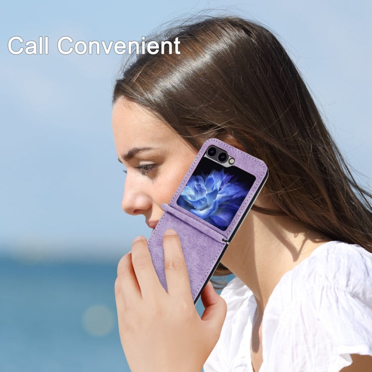 For Samsung Galaxy Z Flip6 Business Solid Color Magnetic RFID Anti-theft Phone Case
