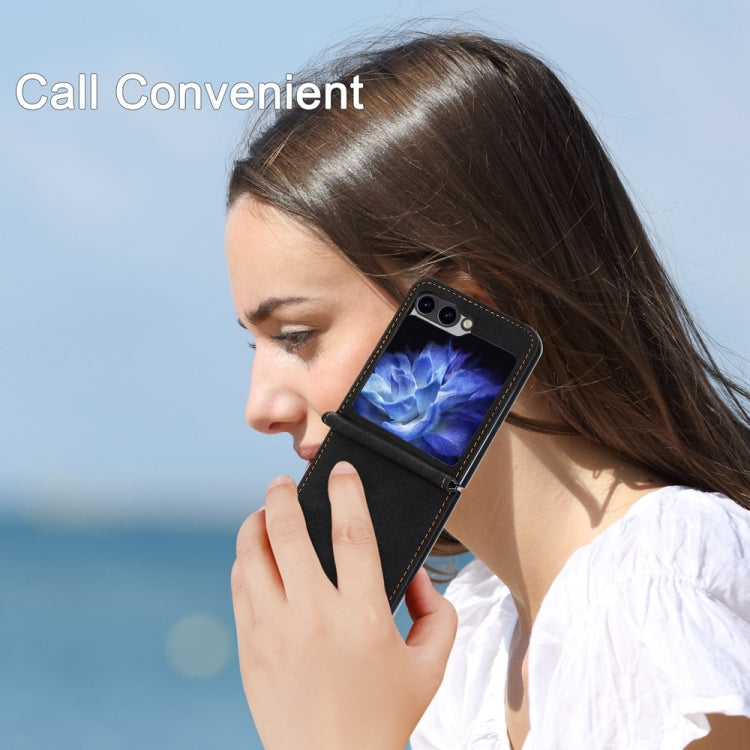 For Samsung Galaxy Z Flip6 Business Solid Color Magnetic RFID Anti-theft Phone Case