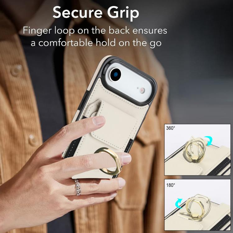 For iPhone Air Elastic Card Bag Ring Holder Phone Case