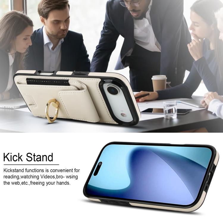 For iPhone Air Elastic Card Bag Ring Holder Phone Case