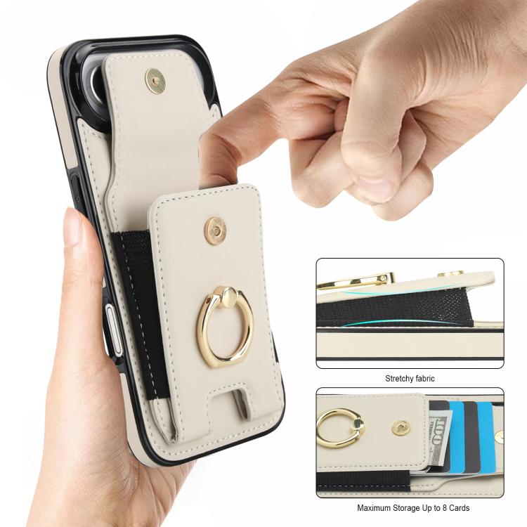 For iPhone Air Elastic Card Bag Ring Holder Phone Case