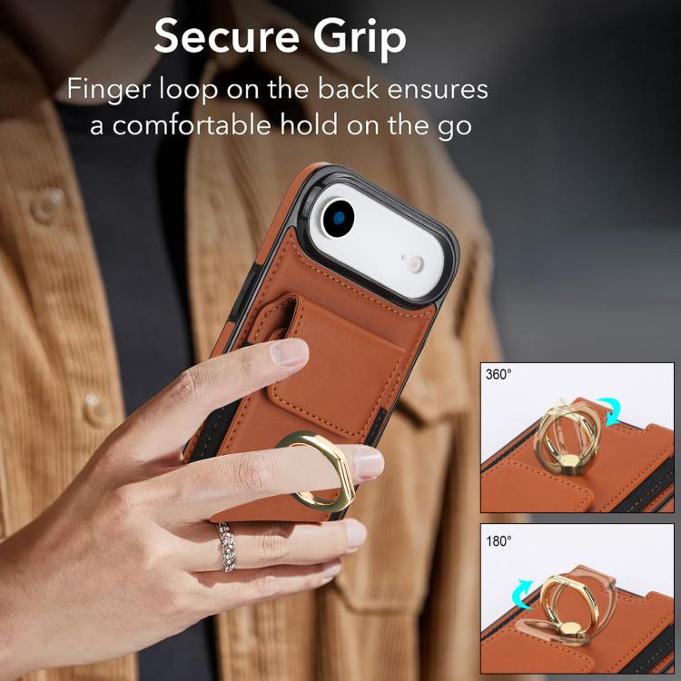 For iPhone Air Elastic Card Bag Ring Holder Phone Case