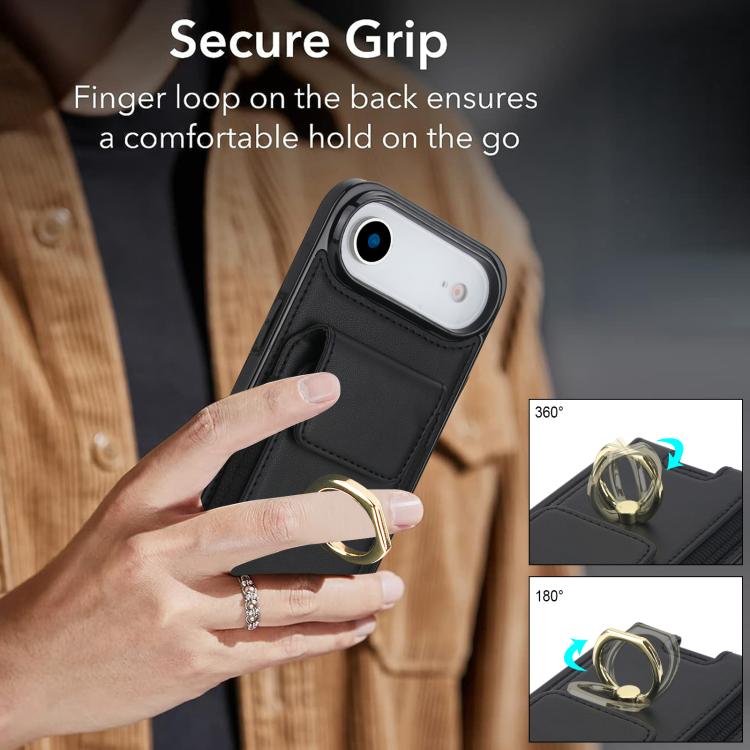 For iPhone Air Elastic Card Bag Ring Holder Phone Case