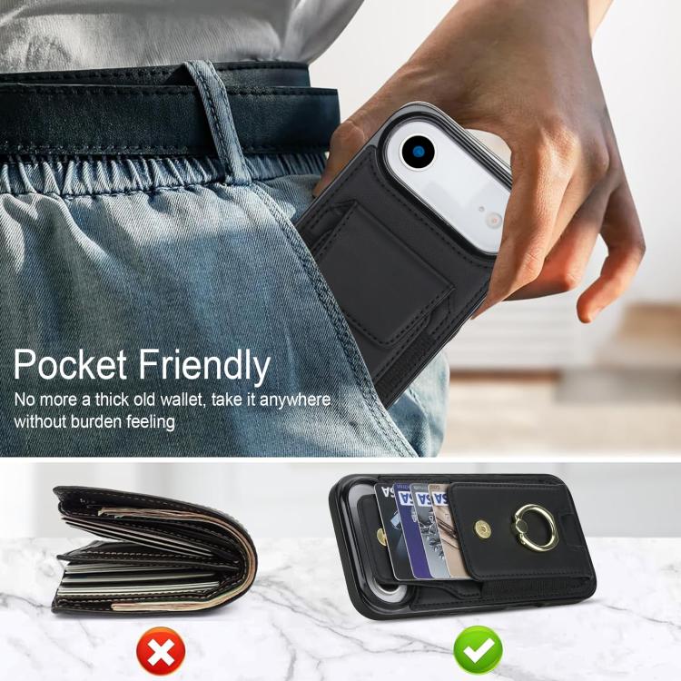 For iPhone Air Elastic Card Bag Ring Holder Phone Case