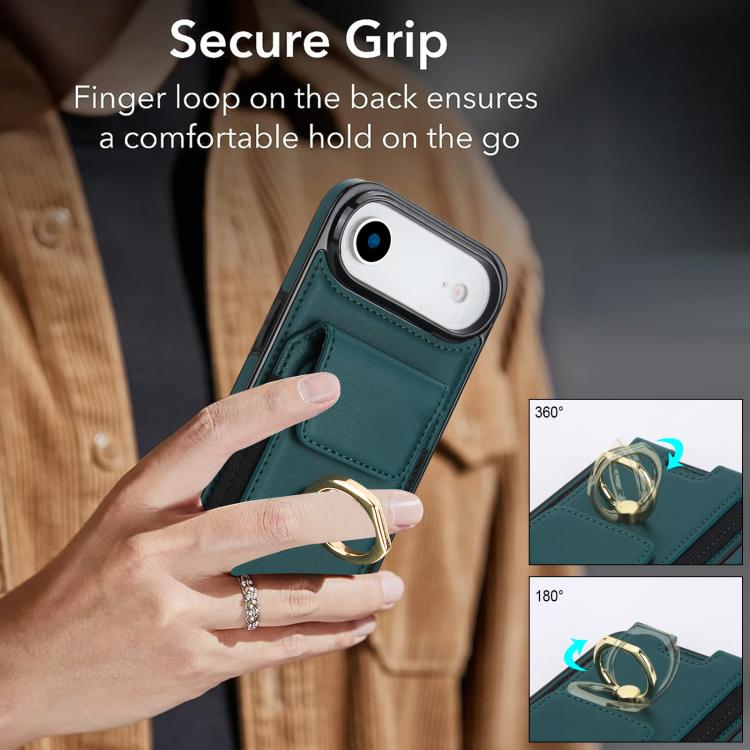 For iPhone Air Elastic Card Bag Ring Holder Phone Case
