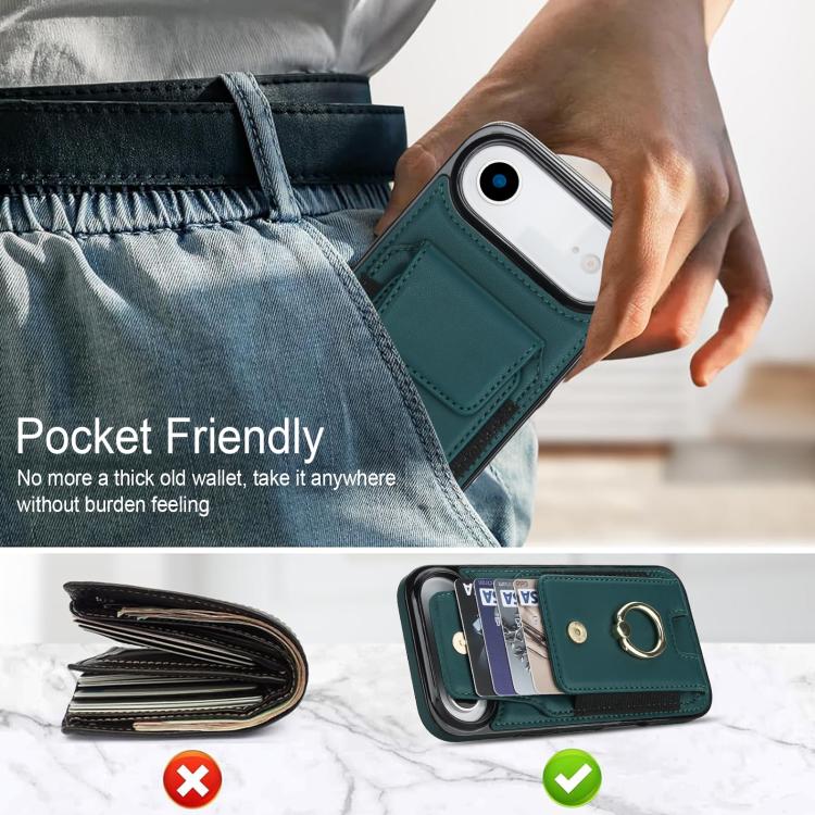 For iPhone Air Elastic Card Bag Ring Holder Phone Case