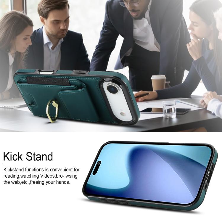For iPhone Air Elastic Card Bag Ring Holder Phone Case