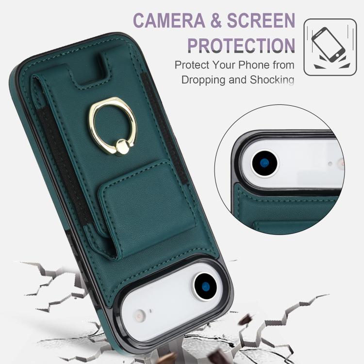 For iPhone Air Elastic Card Bag Ring Holder Phone Case