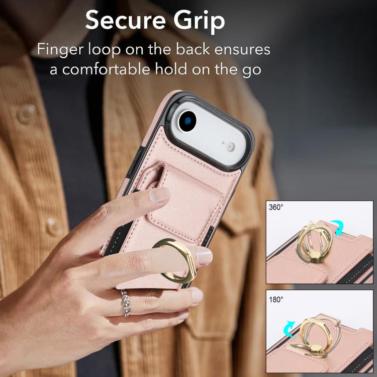 For iPhone Air Elastic Card Bag Ring Holder Phone Case