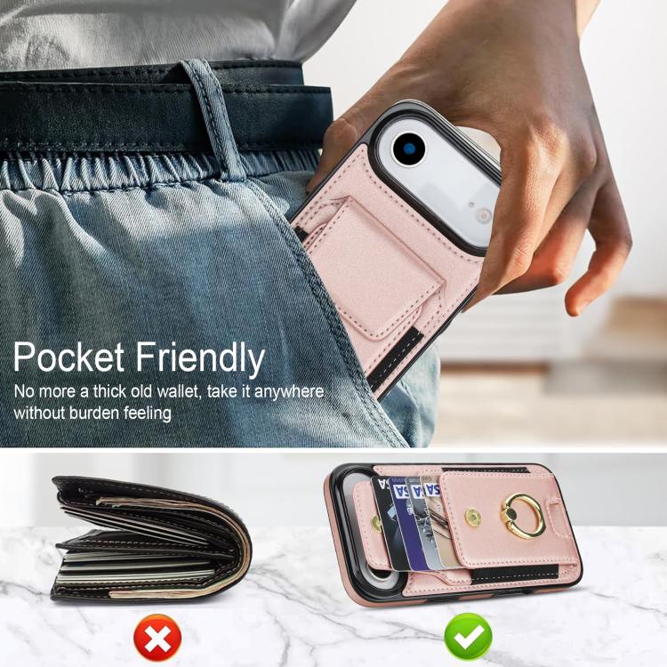 For iPhone Air Elastic Card Bag Ring Holder Phone Case