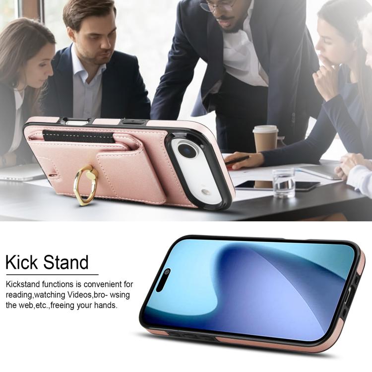 For iPhone Air Elastic Card Bag Ring Holder Phone Case