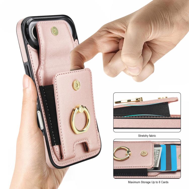 For iPhone Air Elastic Card Bag Ring Holder Phone Case