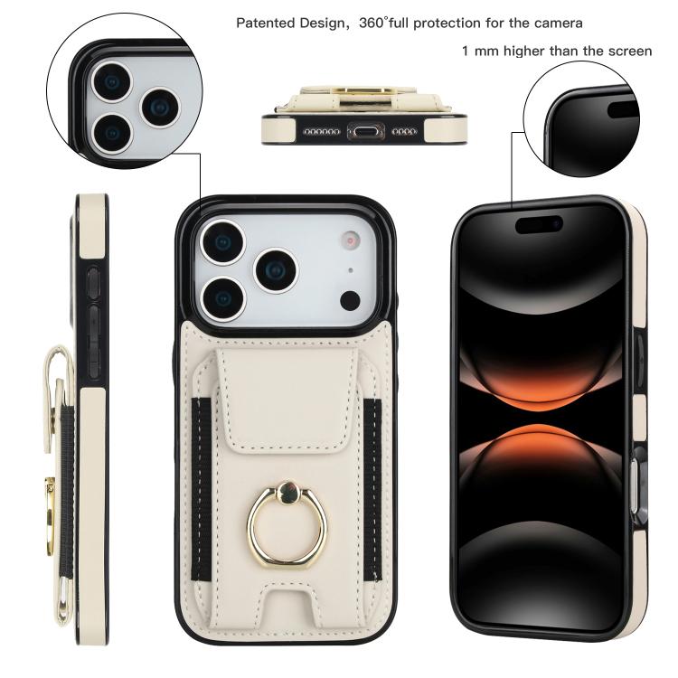 For iPhone 17 Pro Max Elastic Card Bag Ring Holder Phone Case